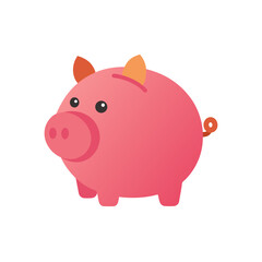 piggy bank on white background  .svg