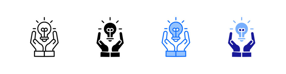 Solution Multiple Style Icon Set Vector 