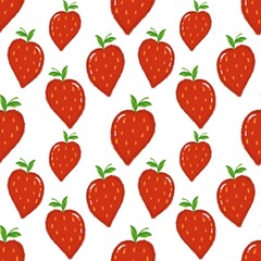 Pattern featuring red strawberry shapes on a white background