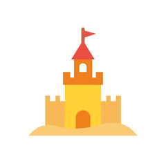 sandcastle on white background  
