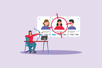 Human Resource Concept. Colored flat vector illustration isolated