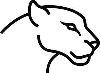 Sleek line drawing highlights the majestic panther profile with a minimal abstract animal outline