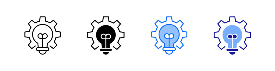 Innovation Multiple Style Icon Set Vector 