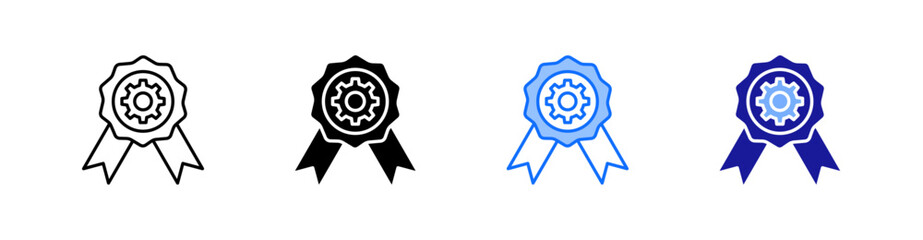 Award Multiple Style Icon Set Vector 