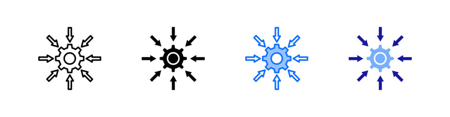 Reduce Multiple Style Icon Set Vector 