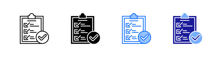 Standard Multiple Style Icon Set Vector 