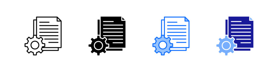 Management Multiple Style Icon Set Vector 