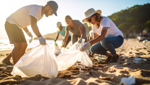 Volunteers clean up beach