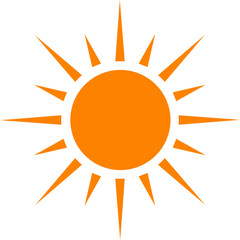 주황 강한 햇살의 날씨 아이콘