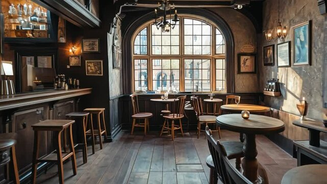 A Picturesque Traditional British Pub Interior