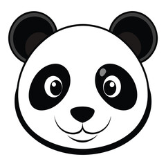 Cartoon panda face with a cheerful smile evokes feelings of joy and innocence