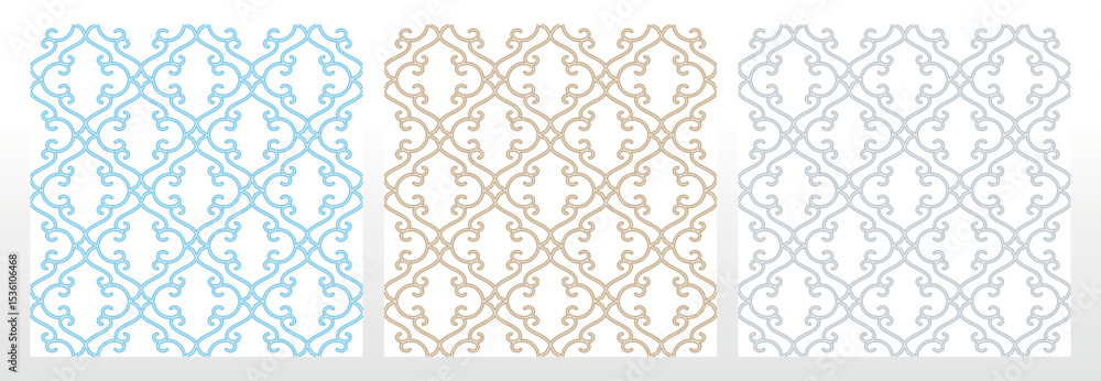 Poster Set of abstract geometric patterns. Seamless vector backgrounds. Colored ornaments Graphic modern patterns Simple lattice graphic design