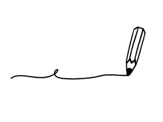 クレヨンで描いた鉛筆のシンプルイラスト