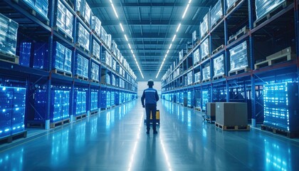 Warehouse worker in a modern facility