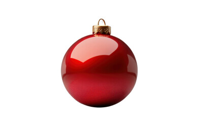 red Christmas ball on white on white background