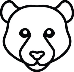 Stylized panda face outline features a unique cartoon animal symbol that looks friendly