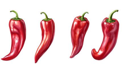 red hot chili peppers on white background