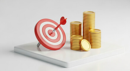 Target and Money Achieving Financial Goals and Success Concept