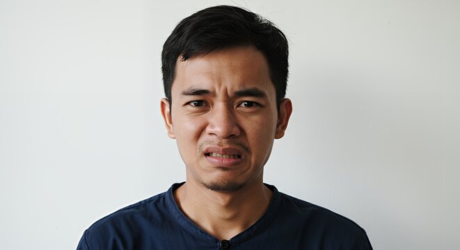 Portrait of a Man Showing Disgust