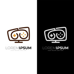 logo of a fun and good game, game screen logo and games stick