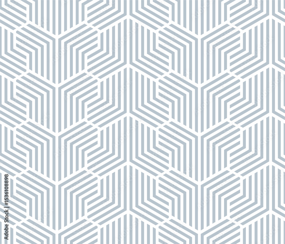 Poster Abstract geometric pattern with stripes, lines. Seamless vector background. White and gray ornament. Simple lattice graphic design