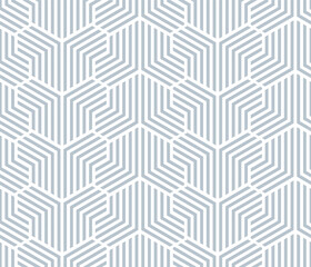Abstract geometric pattern with stripes, lines. Seamless vector background. White and gray ornament. Simple lattice graphic design