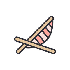 Stylized Deckchair Illustration On Transparent For Summer Relaxation