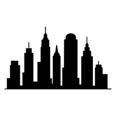 Obraz premium Los Angeles city skyline silhouette vector illustration with skyscraper buildings and urban downtown cityscape