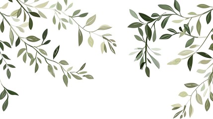 An olive branch adorned with lush green leaves is beautifully isolated on a clean white background, a symbol of peace and tranquility created by generative AI. The fresh and vibrant leaves enhance the