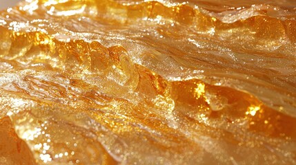Obraz premium Golden liquid, textured surface, close-up