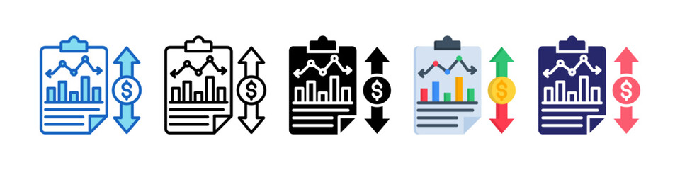 Fluctuation Multiple Style Icon Set Collection.