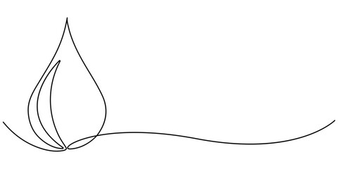 Continuous line drawing of drop. Water drop line icon. One line drawing background. Vector illustration. Water drop Continuous line icon, Continuous one line drawing of Water drop. Single line drawing