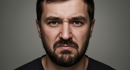 Obraz premium Portrait of a Man Showing Discontent