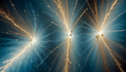 Obraz premium Blue background with bright starburst patterns radiating outward.