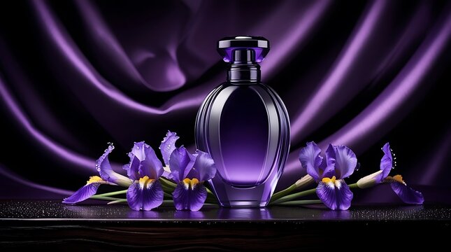 perfume bottle and flower