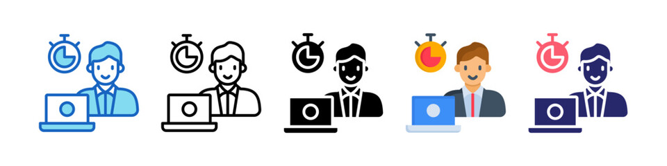 Part Time Job Multiple Style Icon Set Collection.