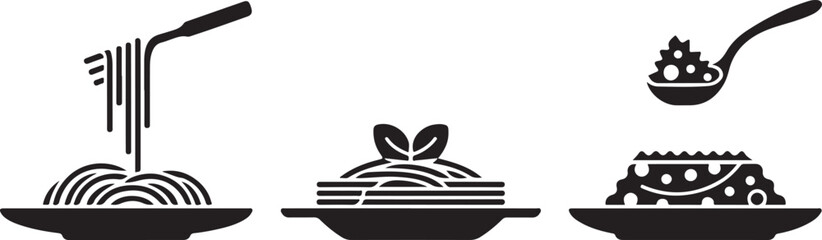  Pasta (including spaghetti, penne, and lasagna) silhouette