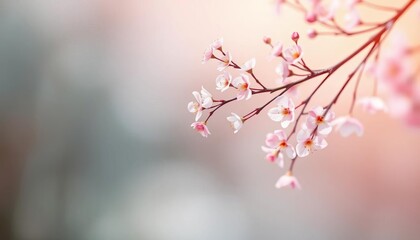 Delicate watercolor floral branches, soft hues, ample copy space,  floral,  card