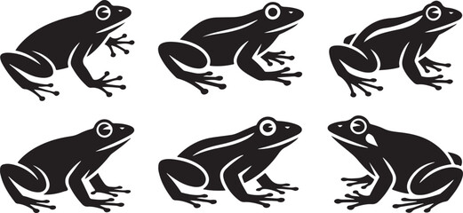 Frog black silhouette vector