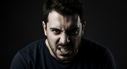 Fototapeta premium Portrait of an Angry Man: A Study in Human Emotion