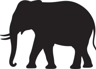  Silhouette of animals in the savannah. African landscape scene. Vector horizontal seamless tropical background with elephants, giraffes and lion. Black isolated silhouette © MdSojib