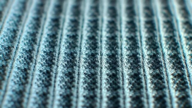 Close-up Texture of Elegant Houndstooth Fabric Detailed Pattern and Weave in Blue and White
