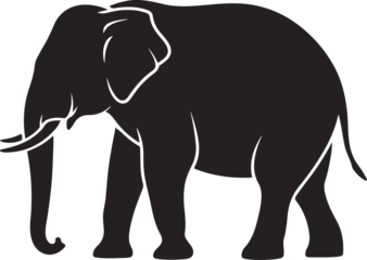  Silhouette of animals in the savannah. African landscape scene. Vector horizontal seamless tropical background with elephants, giraffes and lion. Black isolated silhouette © MdSojib