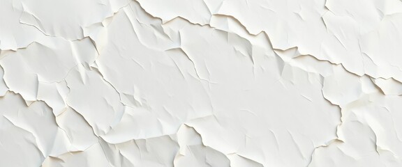 Obraz premium Intricate folds and creases in white crumpled paper, creating a textured backdrop, packaging, distressed
