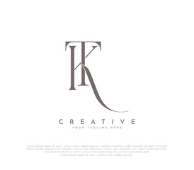 KT, TK Alphabet Letters Logo Monogram