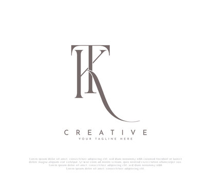 KT, TK Alphabet Letters Logo Monogram