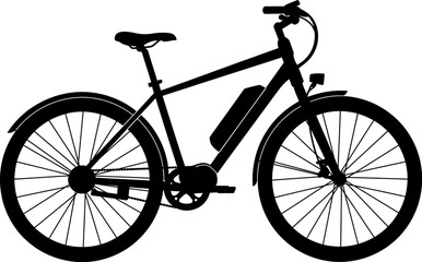 Black electric bike silhouette illustration for urban commuting and recreational riding design vector art editable stock vector illustration