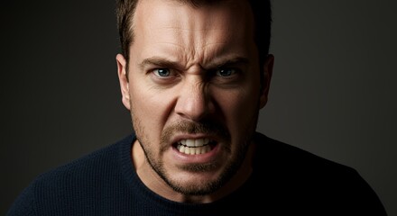 Anger, Rage, Frustration: A Close-Up Portrait of Male Fury