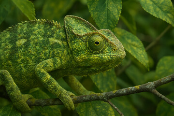 Fototapeta premium green lizard on a branch
