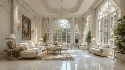 luxury home interior, Opulent classical living room